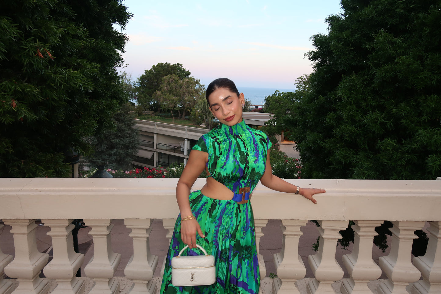 Mansi Lakhwani wearing Code White Noki Maxi Dress with backless design and adjustable string ties - view 4