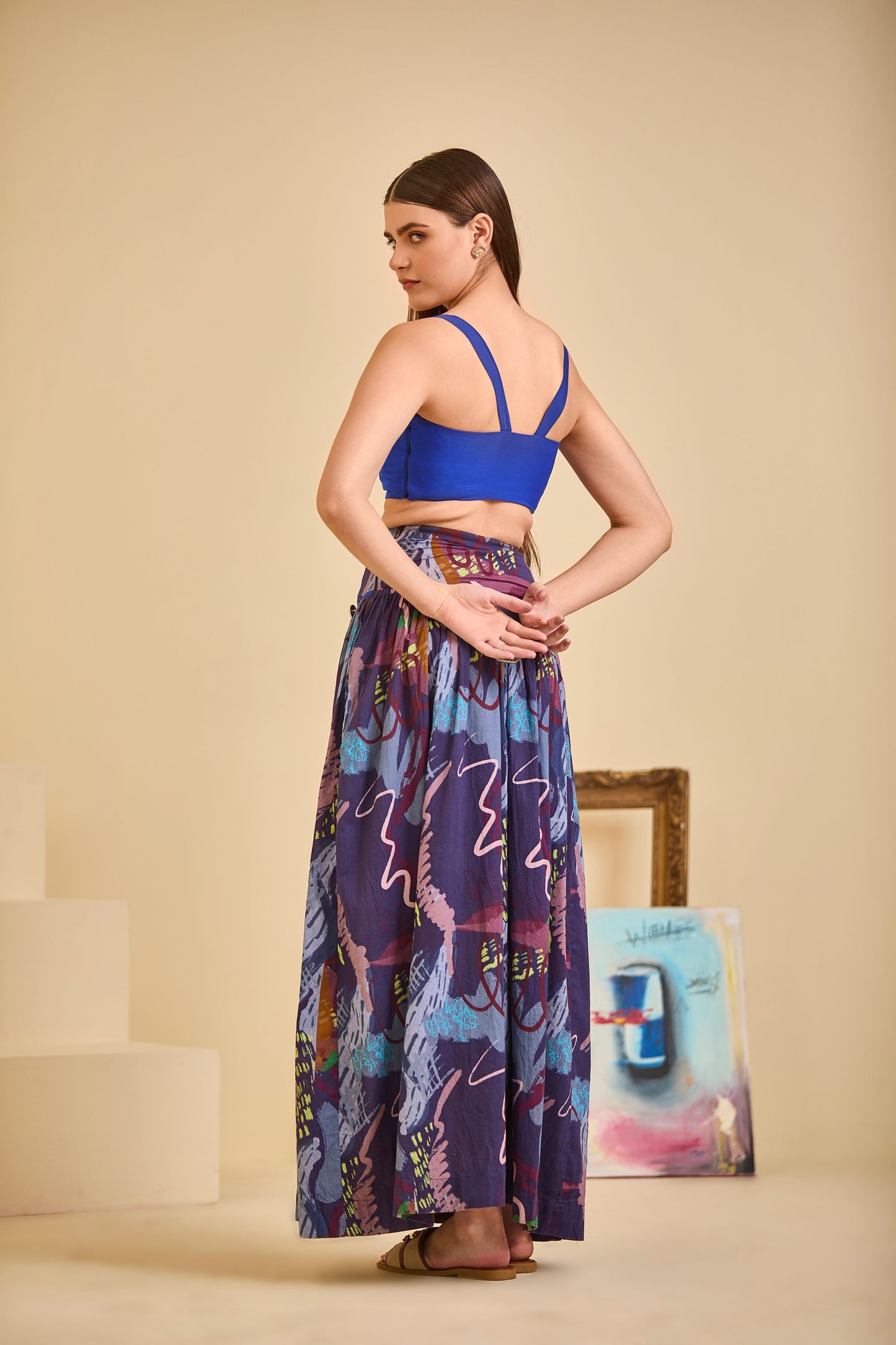Code White Horizon Hourglass Skirt, corset-inspired piping in glazed cotton - view 5