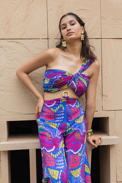 Code White Pixie Draped Top, ruched asymmetric neckline in soft crepe