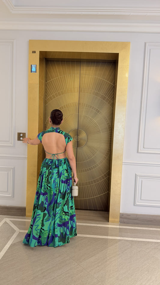 Mansi Lakhwani wearing Code White Noki Maxi Dress with backless design and adjustable string ties - view 2