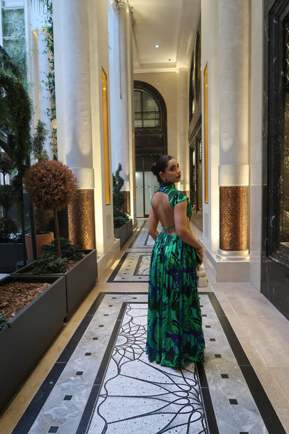 Mansi Lakhwani wearing Code White Noki Maxi Dress with backless design and adjustable string ties - view 3