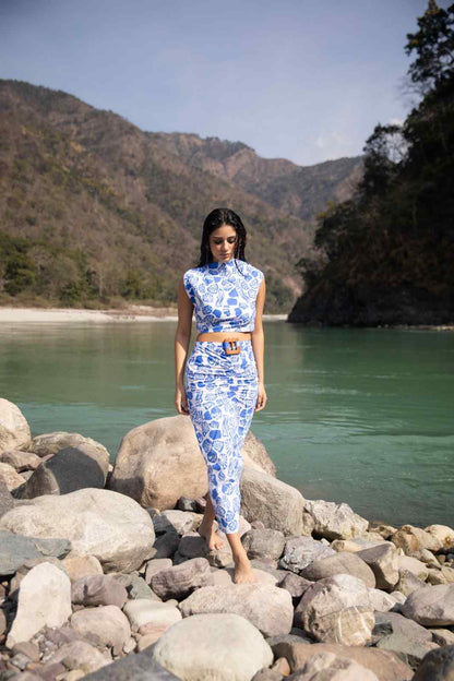Code White Forme Sculpt Set 2.0, lycra top and wooden buckle skirt co-ord