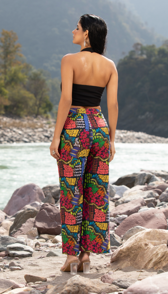 Code White Olio Pants, V-shaped waistline with asymmetric flap in glazed cotton - view 2