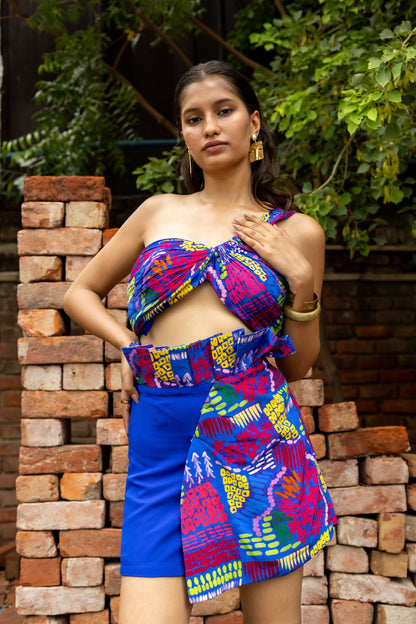 Code White Surge Pleat Skort 2.0, paperbag waist with structured pleats in crepe - view 2